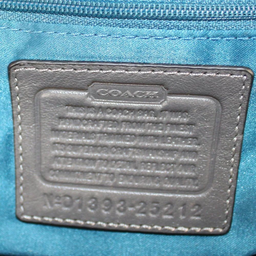 COACH Madison Madeline Black W/Gray Signature Small “C” Canvas East West… - Picture 8 of 13